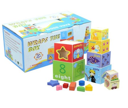 المكعبات المتداخلة الخشبية