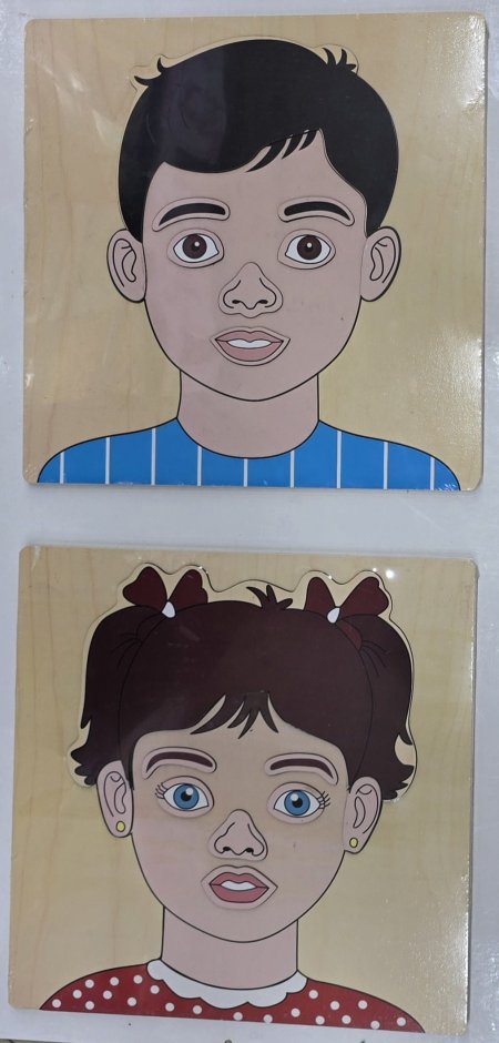 لوحة بازل خشبية  أجزاء الوجه