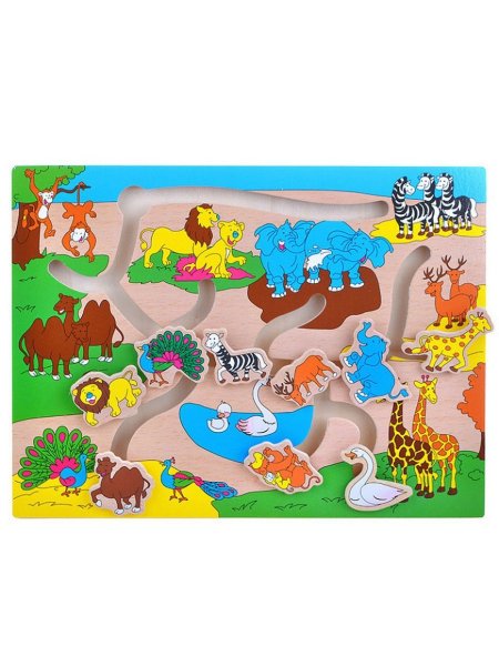 لعبة متاهة خشبية للحيوانات