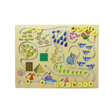 لعبة متاهة تعليمية خشبية للأرقام العربية