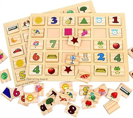 لعبة ذاكرة خشبية مغلفة "RIGHT BRAIN MEMORY GAME"