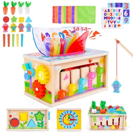 لعبة صندوق المناديل الخشبي Paper towel box