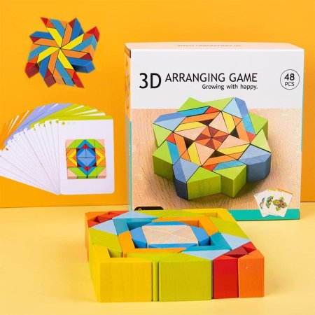 لعبة الزخارف الخشبية 3D arranging game