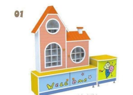 خزانة أطفال خشبية متعددة الوظائف